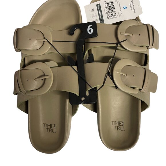 Women's Dress footbed Slide, Time and Tru, 6, Sage, NWT - Picture 2 of 6